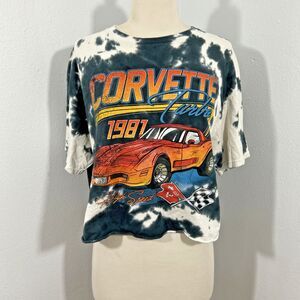 Chemistry Crop T shirt Womens Large 1981 Corvette Racing Graphic Tee‎ Y2k